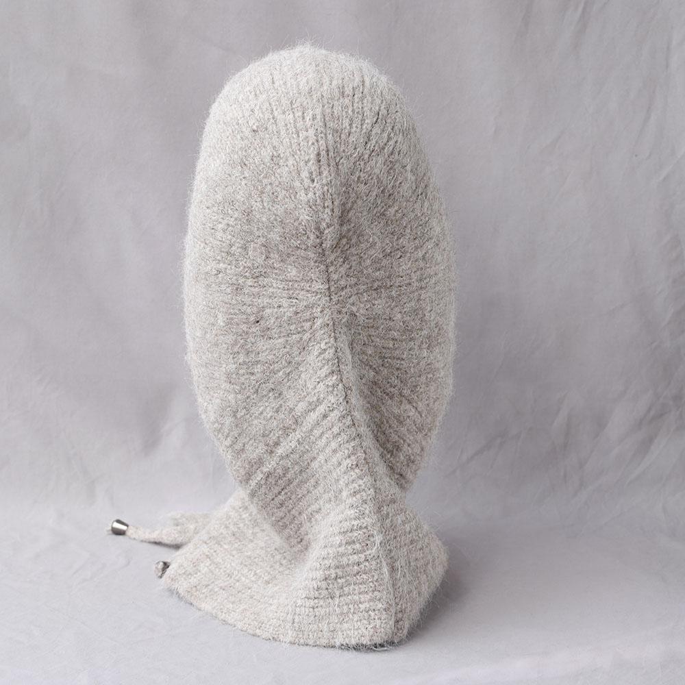 Unisex 100%Wool Knitted Balaclava Winter Ear Face Neck Protect One-Piece Scarf Hat Soft Warm Hooded Beanies Twist False Collar