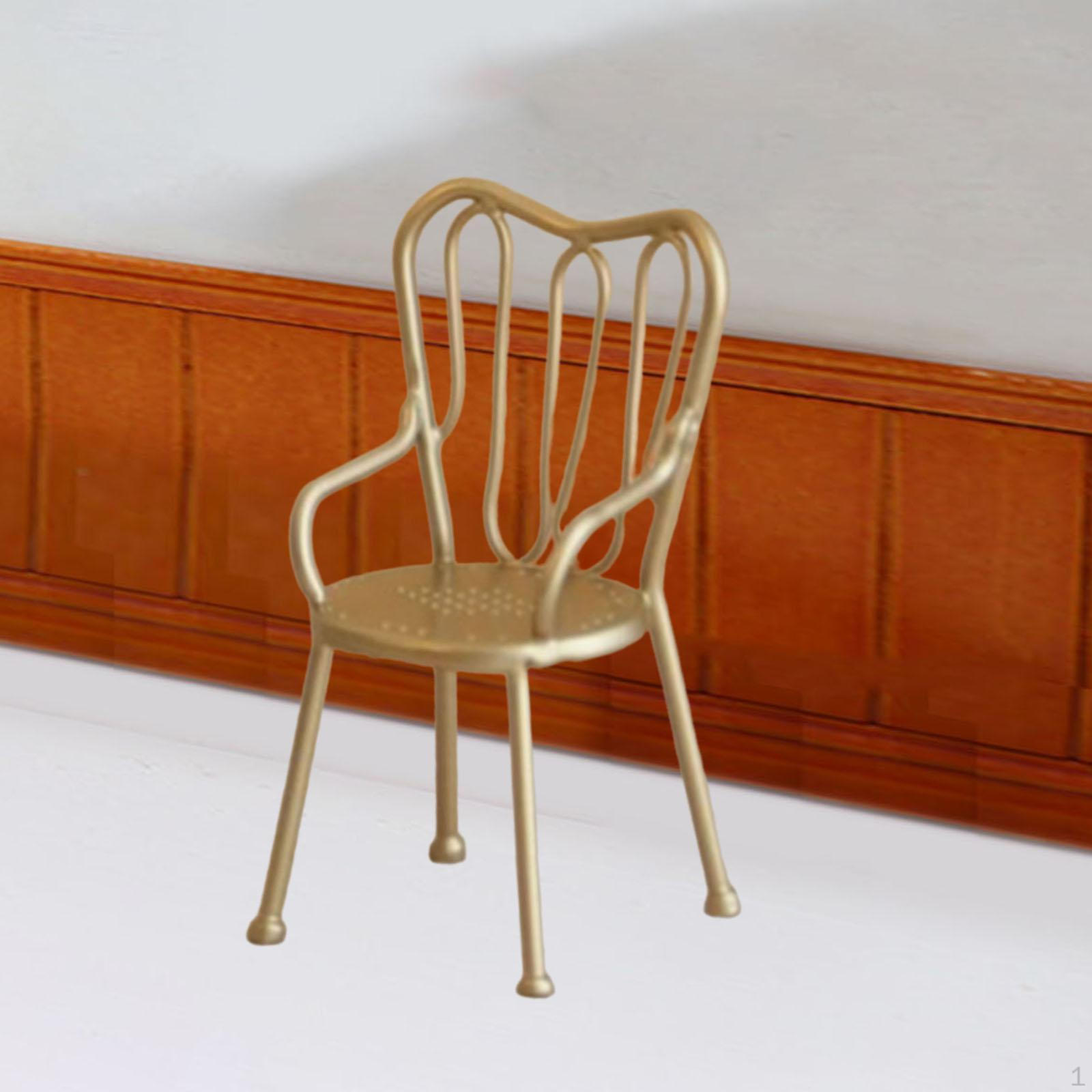 

Кукольный домик Миниатюрный стул Кукольный домик Мебель DIY Проекты Практичные Прочные Детские Игрушки Сцена Из Жизни золотой