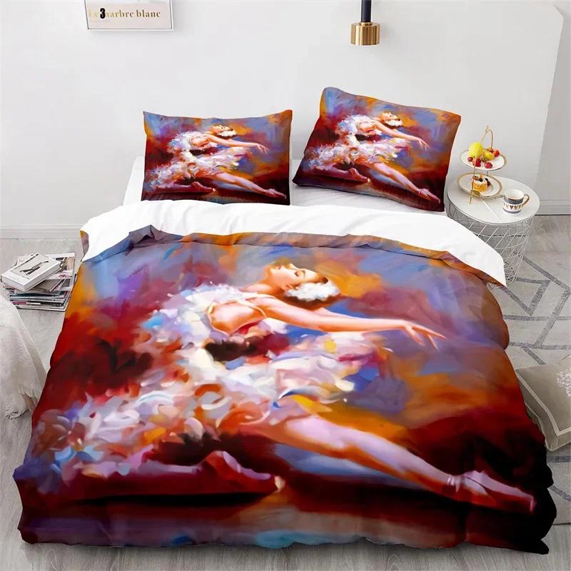 Oil Painting Duvet Cover Twin King Abstract Art Print Bedding Set Microfiber Landscape Tree Comforter Cover For Kids Teen Room