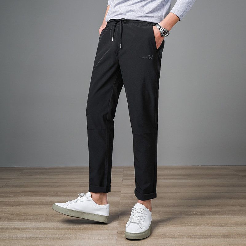 Men's Straight-Leg Quick-Dry Casual Pants, New Spring and Autumn Trendy Elastic Casual Long Pants for Men 92668