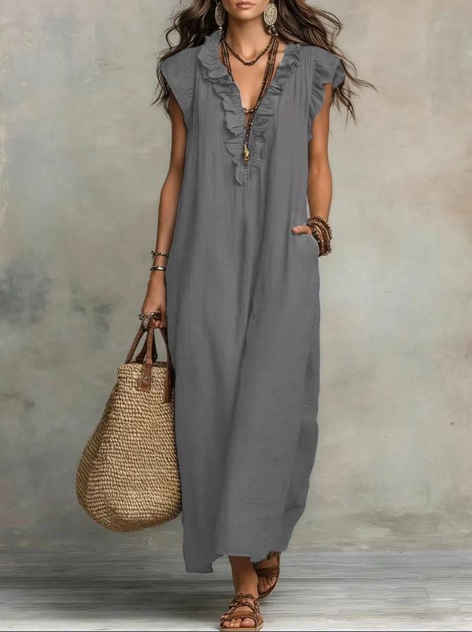 European and American women's clothing, spring and summer new bohemian flying sleeve dress