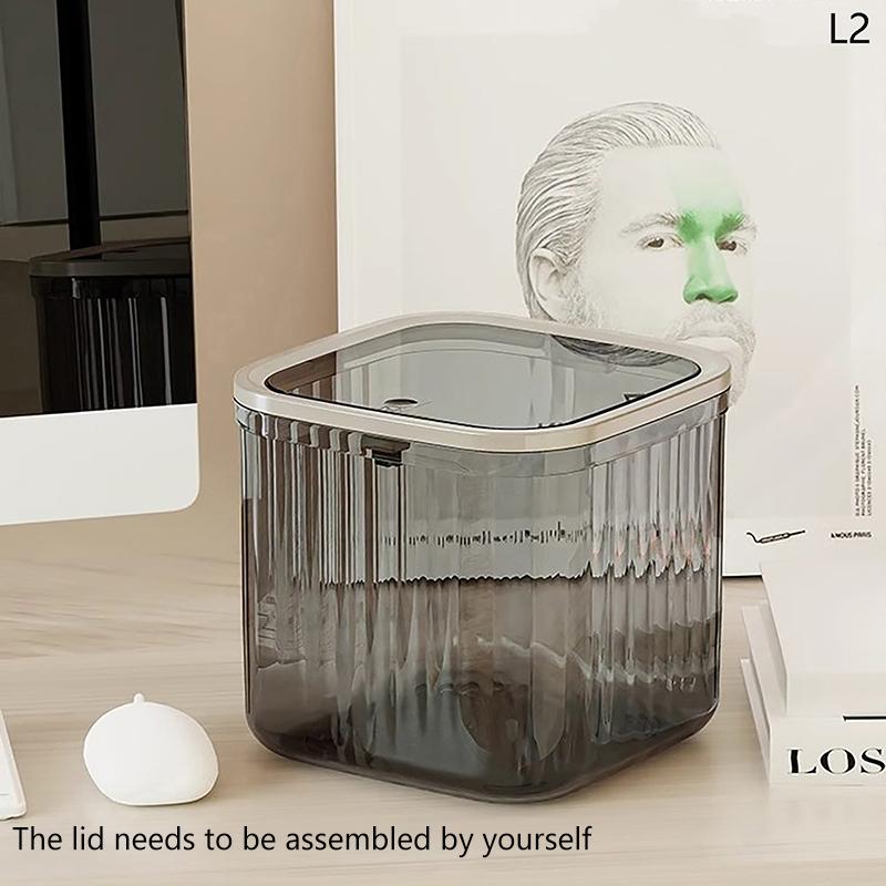 

Пресс-тип Настольный мусорный контейнер Удобный пластиковый прозрачный ящик для хранения Настольный органайзер Офисные принадлежности