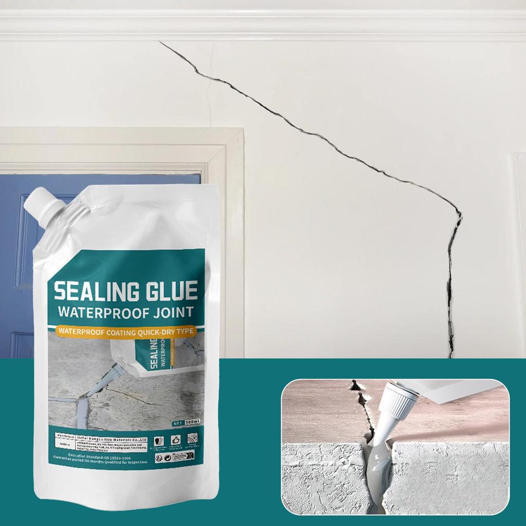 500ml Concrete Crack Filler Sealant Waterproof Quick-Drying Adhesive For Garage Floor Kitchen, Leak Repair For Corners