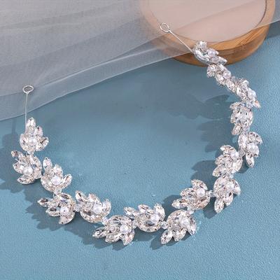 Luxury Crystal Pearl Headband Tiara Party Rhinestone Headband For Women Bridal Wedding Hair Accessories Jewelry Headband Tiara