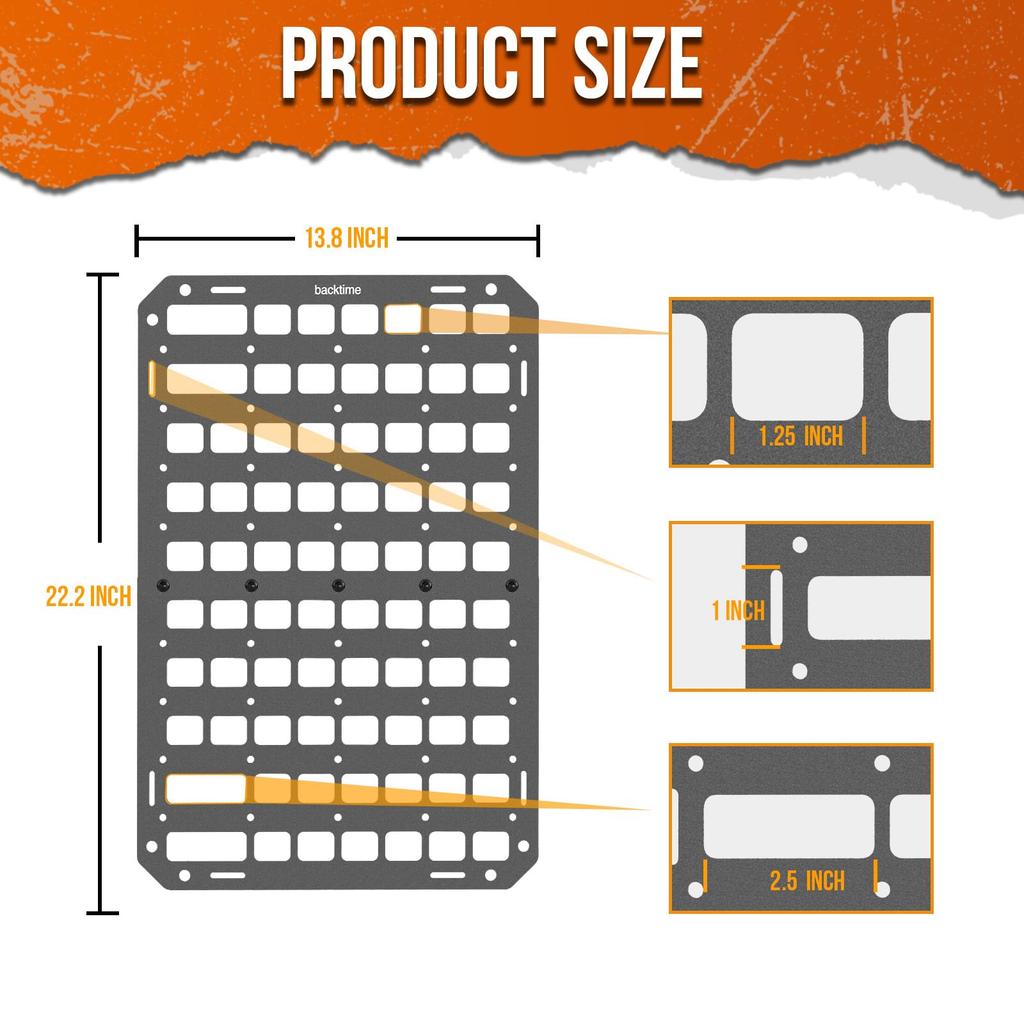 Car Seat Organizer Multifunctional Adjustable Tactical Seat Back Mesh Organizer Tactical Molle Panel Car Interior Accessories