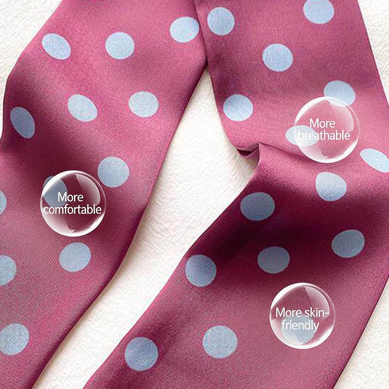 Women Narrow Long Scarf 190X4.5Cm Polka Dot Tie Bag Ribbon Headband Choker Streamer Lady Accessories
