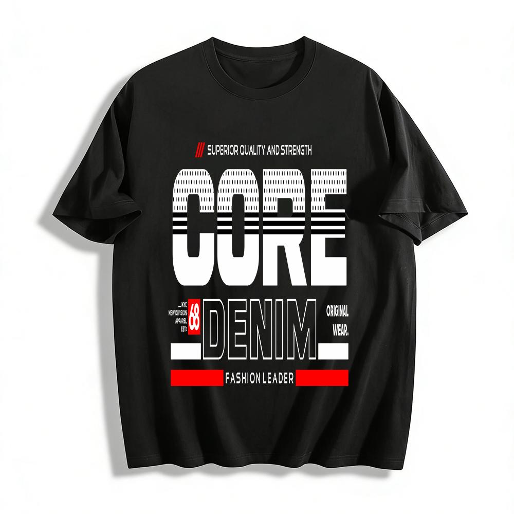 

Core 68 Graphic Print Casual T-Shirt Unisex Loose Trendy Top Pure cotton T-shirt XXS