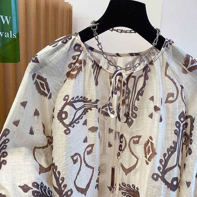 Tops for Women Long Sleeve Shirts Summer Thin Oversize Casual Shirt Loose Blouse Pullover Tops