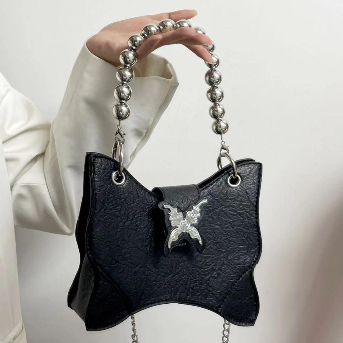 

Internet celebrity super hot small bag women 2023 new trendy versatile sweet cool style Spice Girl bag premium texture small bag срібний