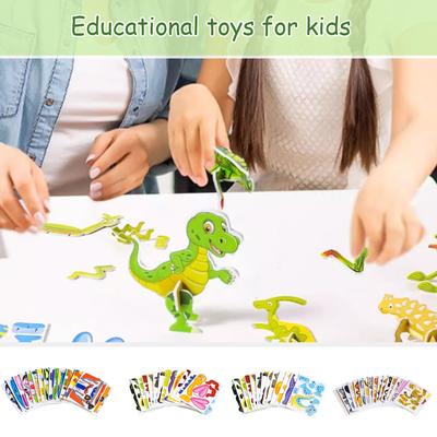 25PCS/Set Colorful Puzzle Toy Cartoon Animal Theme Puzzle Block Educational Toy for Children Hand Eye Coordination Toy