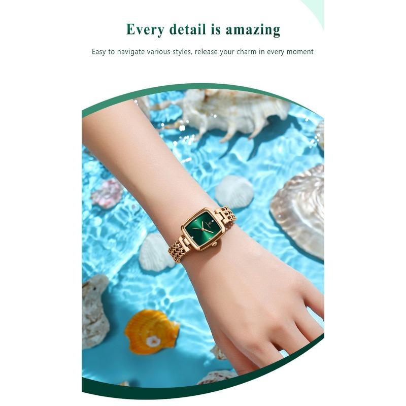 POEDAGAR Luxury Square Watch for Woman Waterproof Stainless Steel Quartz Watches Female Elegant Dress Simple Ladies Watch