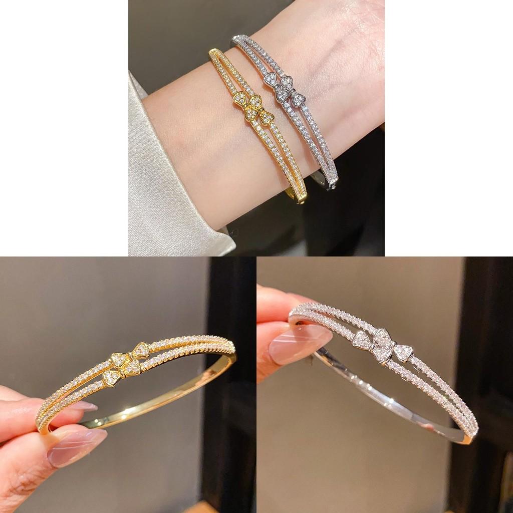 Fashion Butterfly Charm Bracelet With Zirconia And Gold Plating For Womens Elegant Jewelry