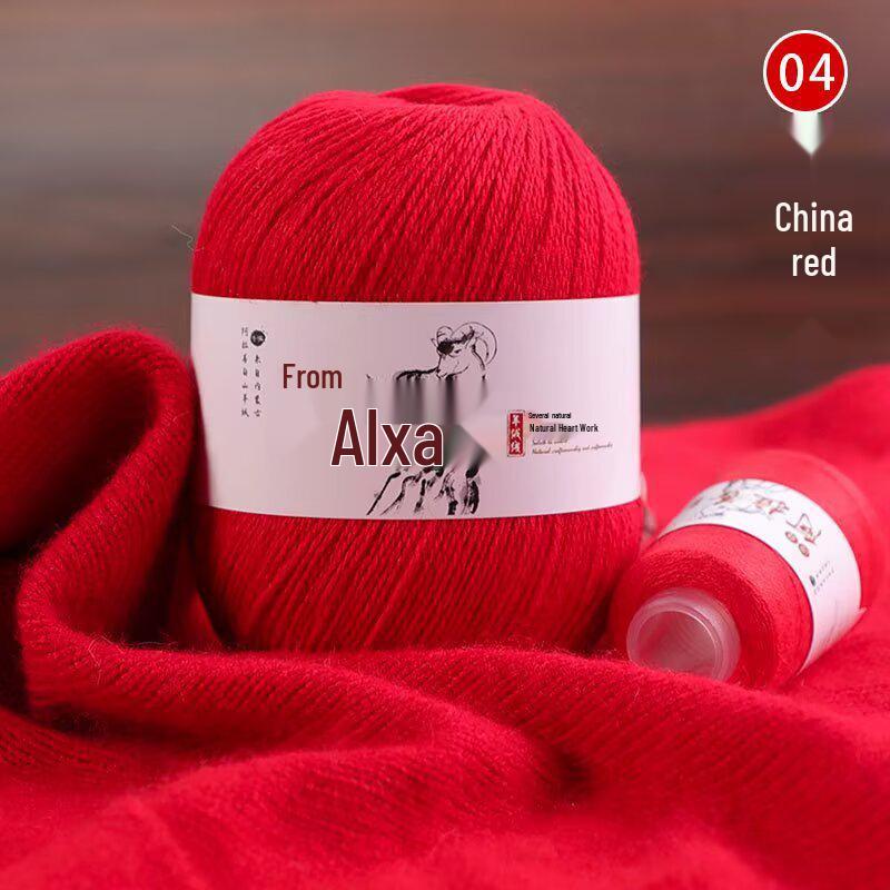 Hand-Knitted Medium-Thick Pure Cashmere Yarn Ball for DIY Projects - Perfect for Scarves and Gifts