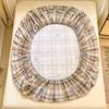 Baumwolle Karomuster Bedrucktes Spannbettlaken Staubschutzbezug Universeller Matratzenbezug Bettlaken Queen Mit Gummizug Bettwäsche