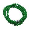 6mm Dark Green Jade Necklace & Quartzite Bracelet Gift Set for Mom or Elders