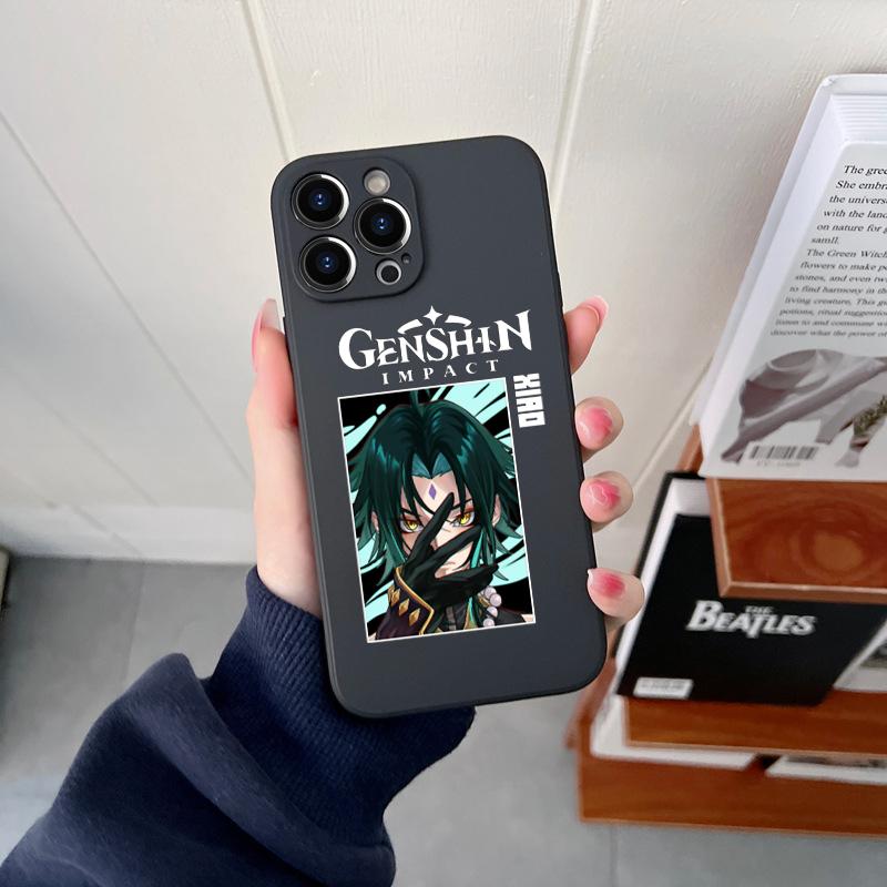 

Genshin Impact Hu Tao оригинальный квадратный жидкий силиконовый чехол для телефона для iPhone 14 11 12 13 Pro Max Mini X XS XR 7 8 Plus DIY чехол iPhone 11