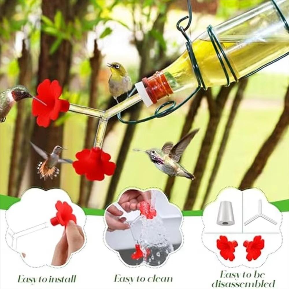 3 Stück Auslaufsicherer Blumen Kolibri Futterspender Doppelkopf Wasserfütterung Wildvogelzubehör