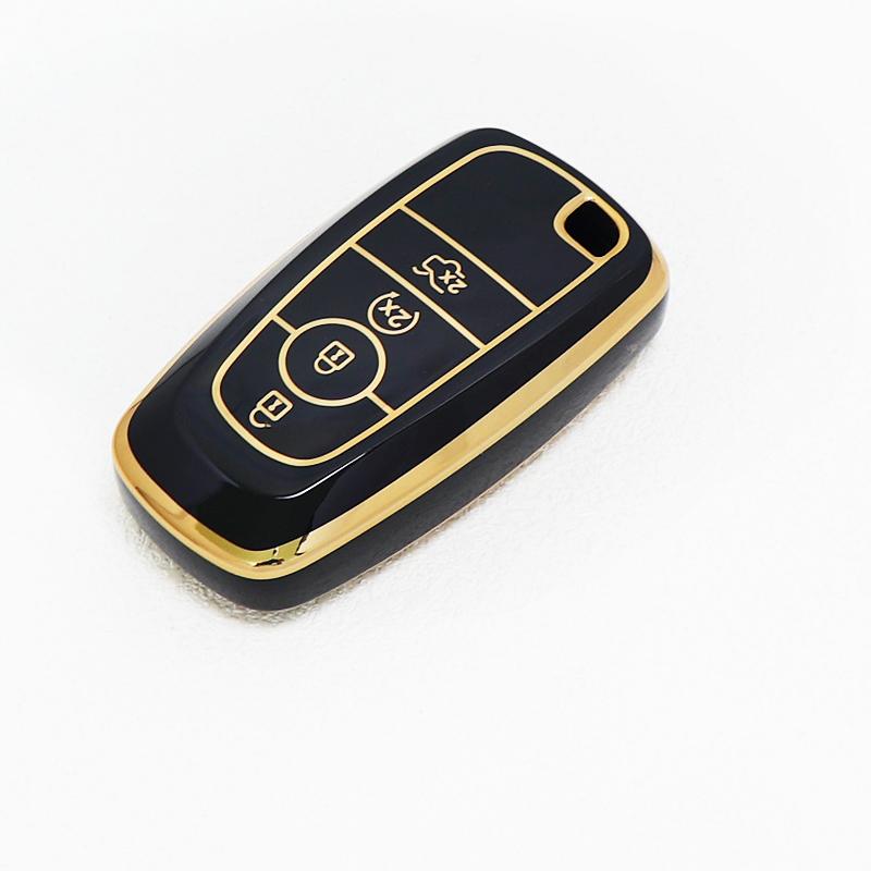 For Ford Ecosport Edge S-Max Ranger Mondeo Fusion Mustang Explorer F150 F250 F350 4 Buttons Car Key Case Cover Accessories