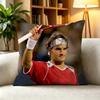 TTennis Legend Roger Federer  Square DoubleSided printed Pillow Case Bedroom Bedside Pillow Sofa Cushion Cover