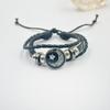 Luminous Sun & Moon Time Gem Unisex Vintage Leather & Beaded Bracelet