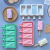 1pc 4-cavity Creative Popsicle Silicone Mold 3D Rectangular Wave Ice Cream Tray DIY Cake Chocolate Baking Mold 6
