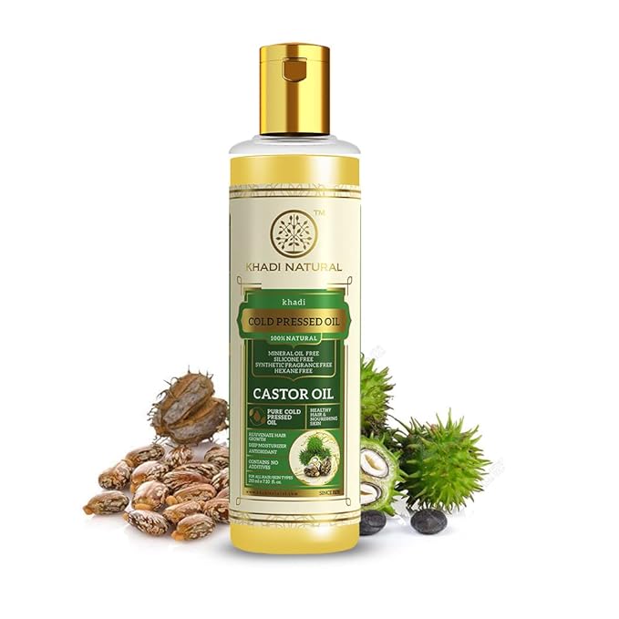KHADI NATURAL Kaltgepresstes Rizinusöl | Rizinusöl für gesundes Haar