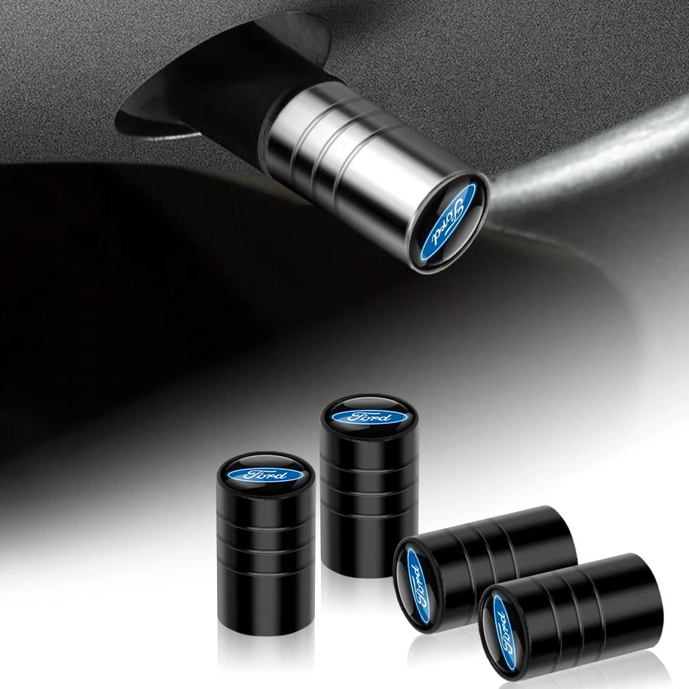 KLYD4 4PCS Car Styling Wheel Tire Valve Stem Cover Cap For Ford Mustang Focus 2 3 4 Mondeo Fiesta Ecosport Kuga Fusion Ghia Shelby