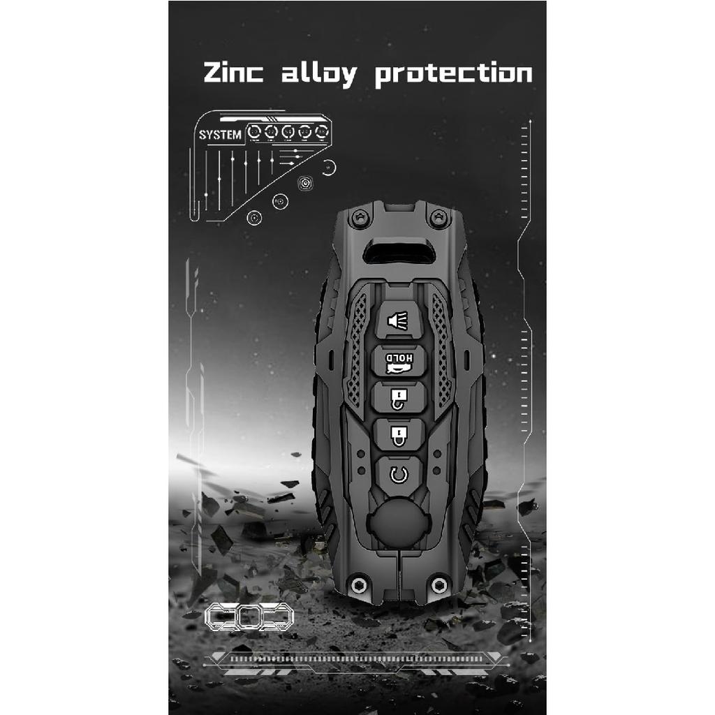 Heavy Zinc Alloy Key Fob Cover, Keychain, Key Case, Accessories Compatible With Nissan (Model-A 4 Buttons)