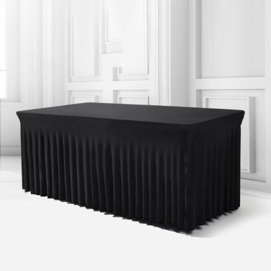 4ft 6ft Sizes Stretch Table Skirt Tutu Ruffled Tablecloth Table Cover Classroom Teacher Desk Back to School Supplies