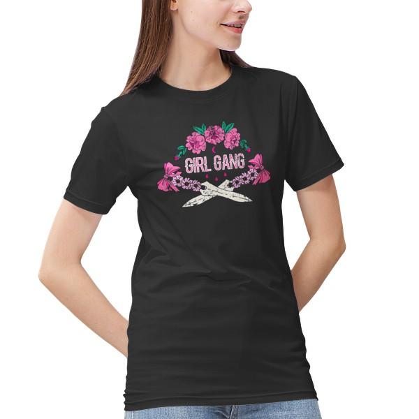 FEREDA, Dívčí gang potištěné tričko s krátkým rukávem a kulatým výstřihem, dámské tričko