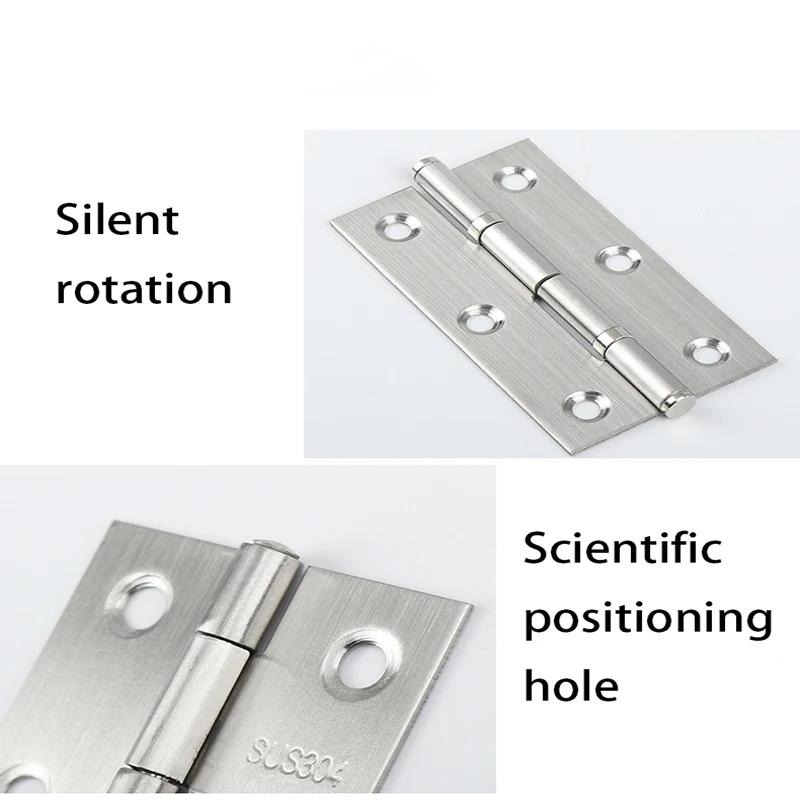 2Pcs Silvery Stainless Steel Hinge Door Connectors Cabinet Door Drawer Accessories Furniture Hinge Hardware Accessories