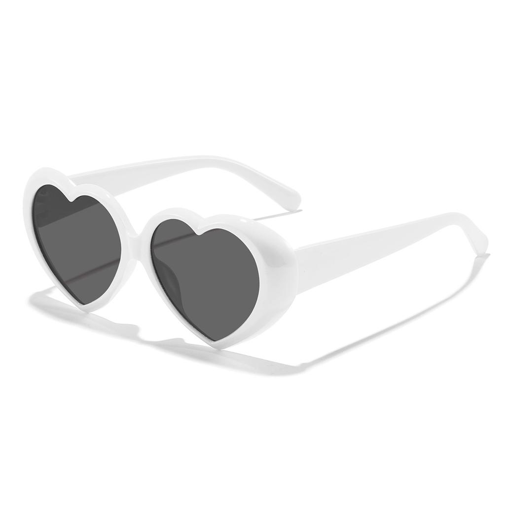 Vintage Core Sonnenbrille für Damen Herren Herzförmig Rund Retro Brille Unisex Oculos De Sol Mode