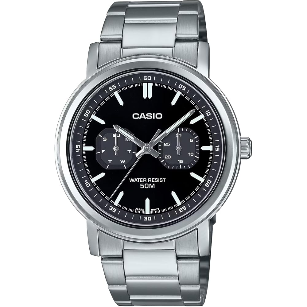 

[Casio] CASIO Стандартные мужские кварцевые часы MTP-E335D-1EV Мульти-календарь Серебристый x Черный Зарубежный Mo...