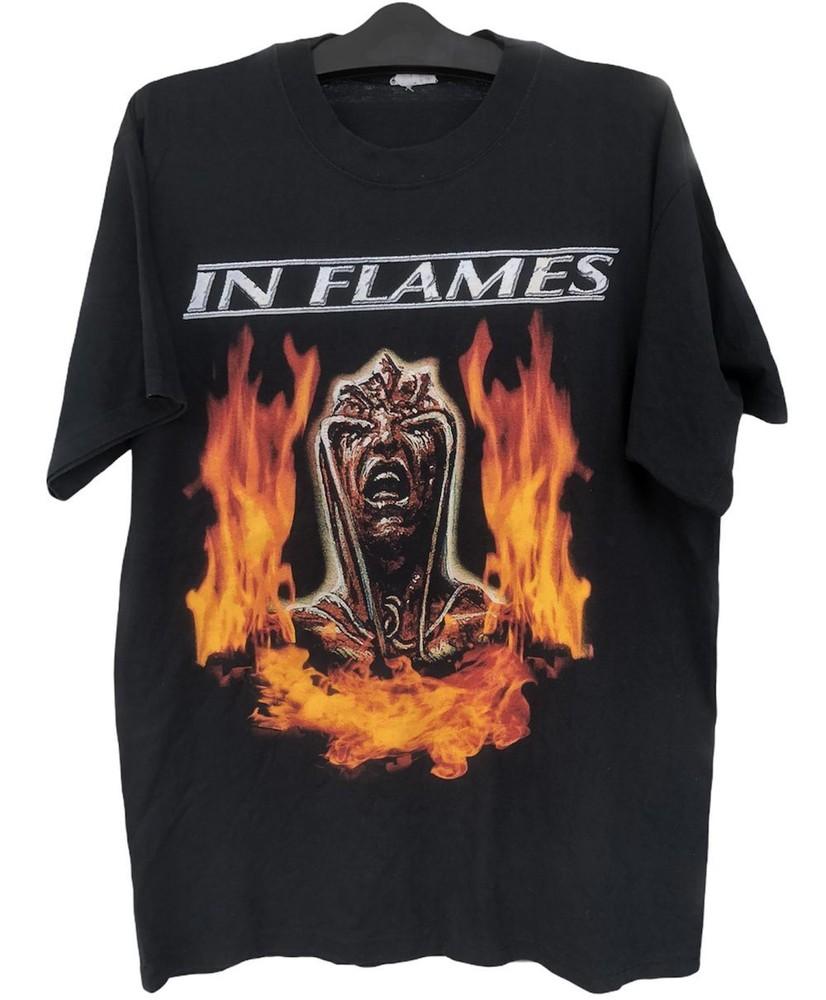 Vintage 90 s In Flames Swedish Heavy Metal Band Black Unisex Tshirt KH13211 Unisex T-Shirt XXXXL