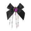 Hair Accessory Versatile Hair Clip Skull Claw Hair Accessories for Girls Halloween Skeleton Hand Clips with Bowknot