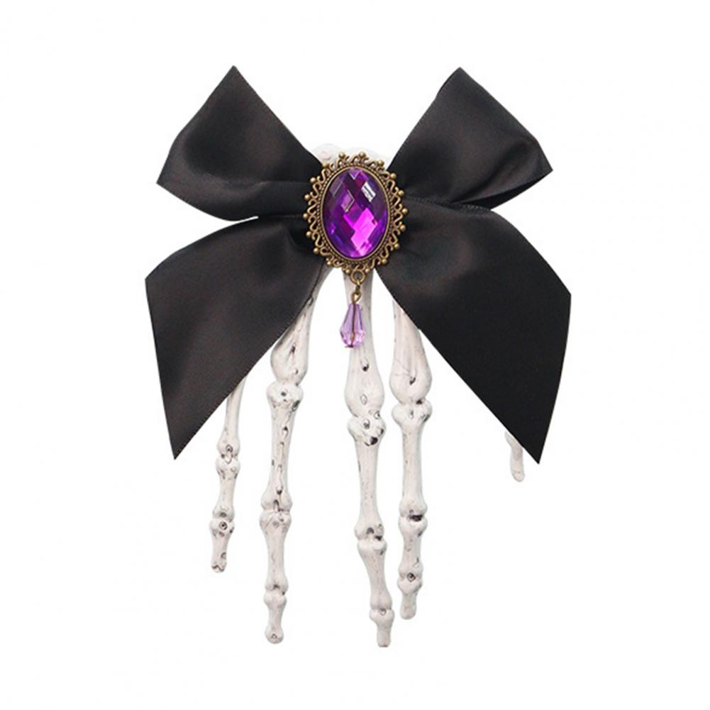 Hair Accessory Versatile Hair Clip Skull Claw Hair Accessories for Girls Halloween Skeleton Hand Clips with Bowknot