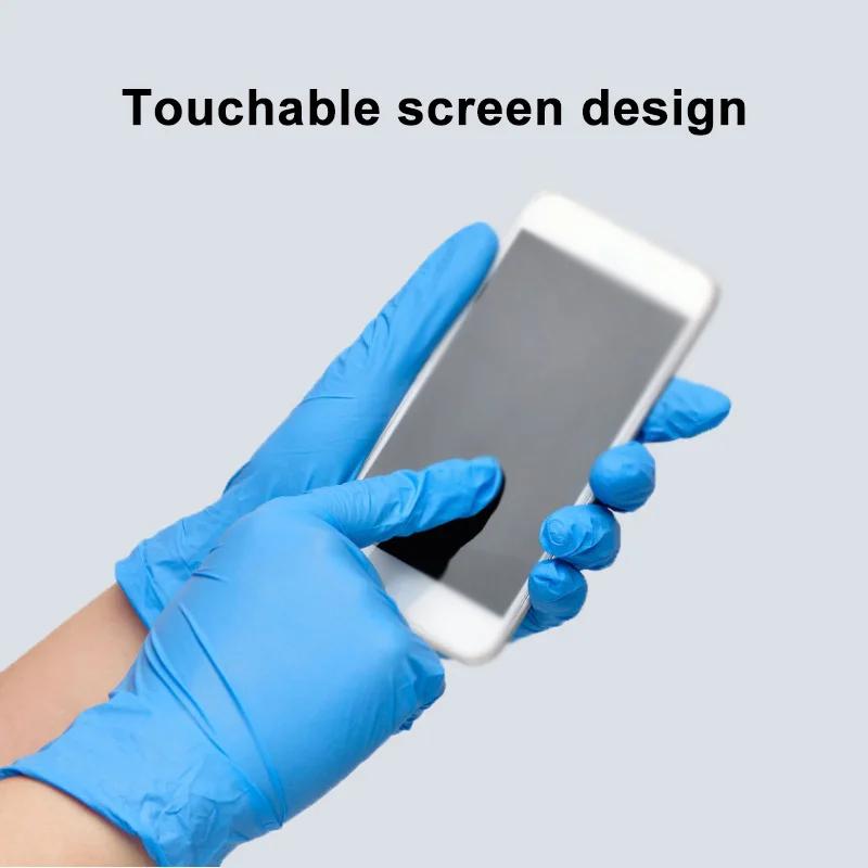 Blue Nitrile Gloves Disposable Household Cleaning Gloves for Kitchen Dishwashing Waterproof Latex Free Powder Free