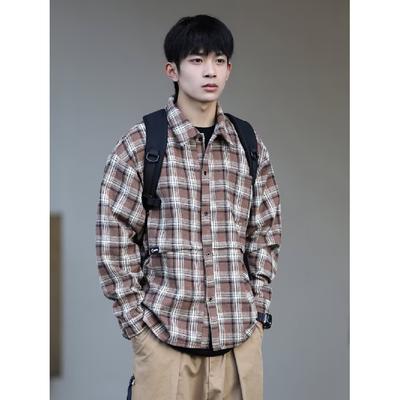 2024 Letter Long Sleeve Shirt Japanese Hong Kong Style Ins Loose Shirt Boys Summer Trendy Versatile Casual Coat