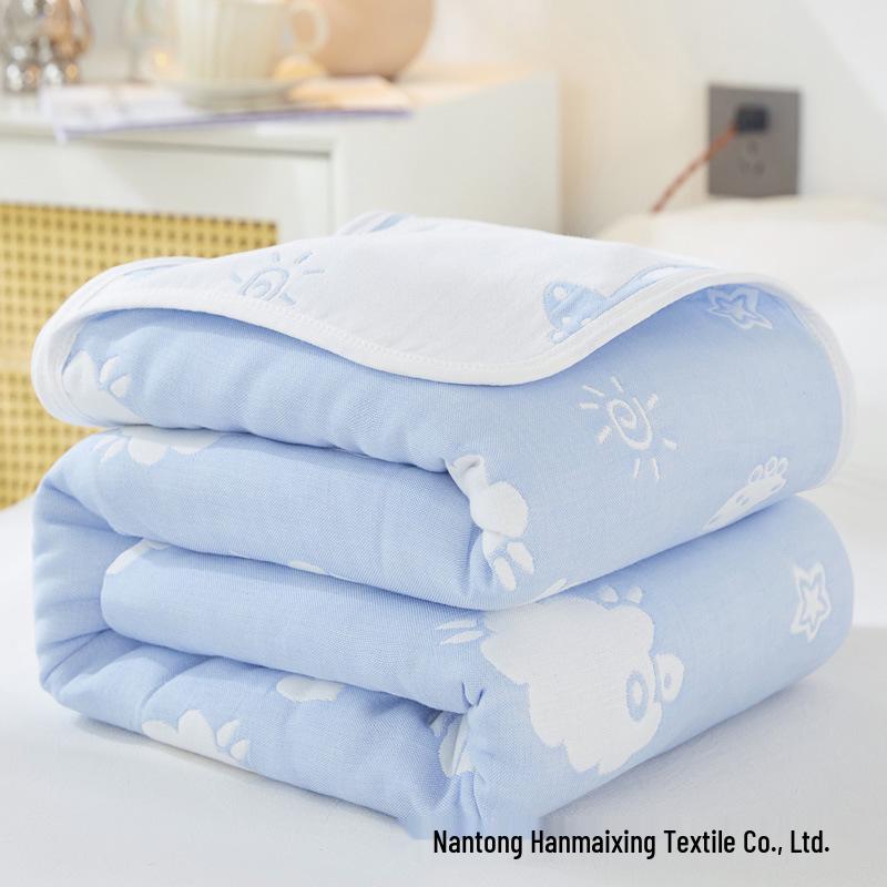 Pure Cotton 6-Layer Gauze Summer Quilt for Children - Thin, Breathable Baby Blanket