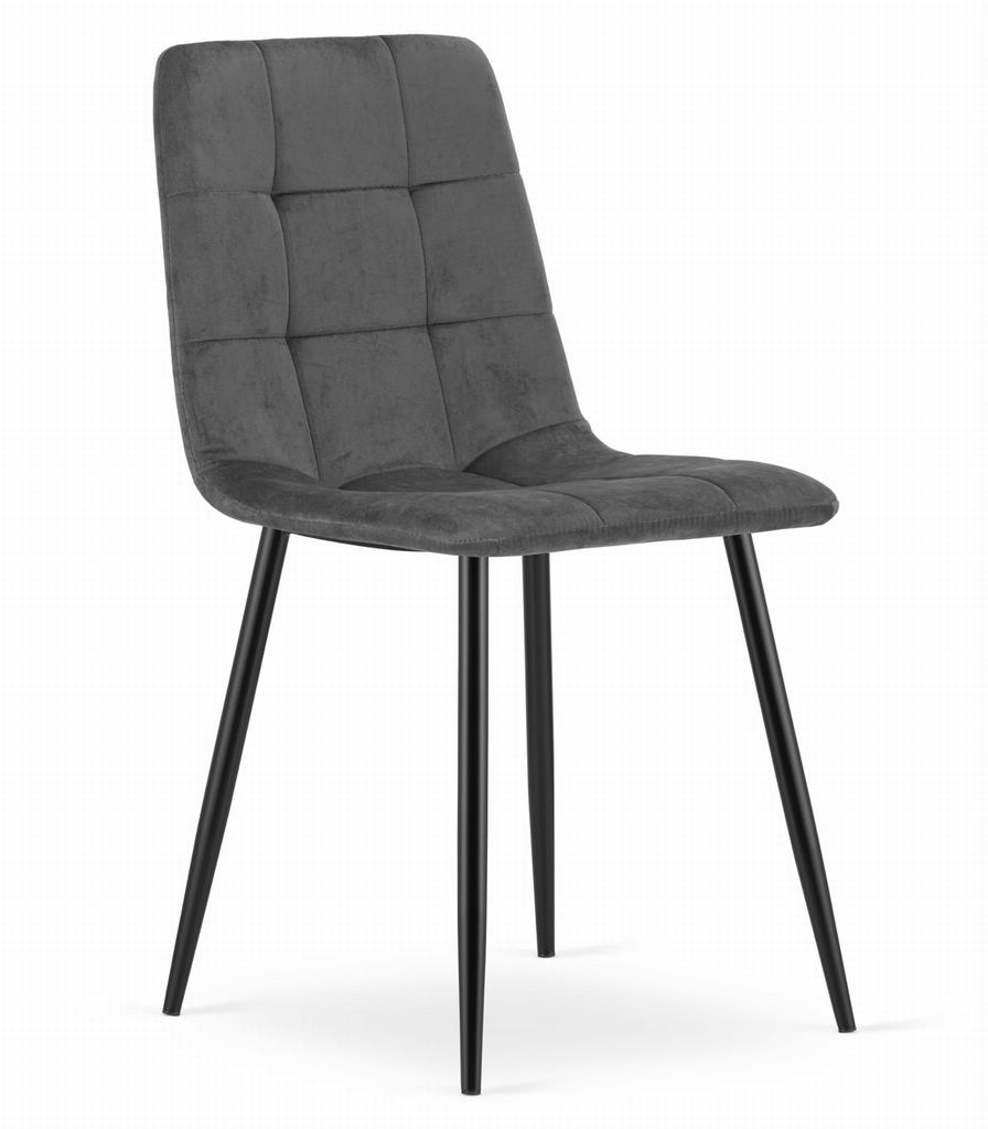 KARA chair - dark gray velvet x 2