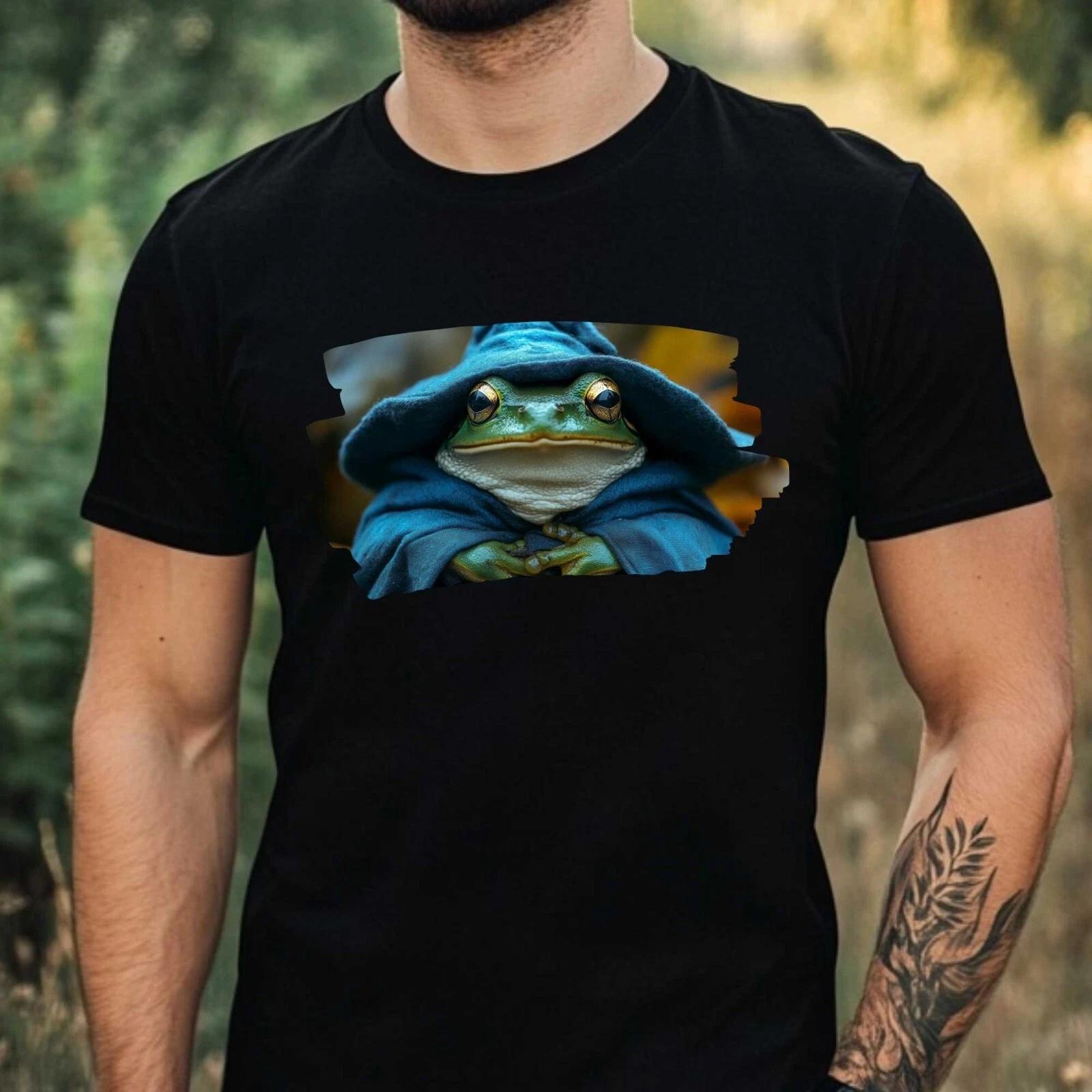 T-Shirt Herren Frosch Zauberer Motiv Baumwolle Größe XS bis 5XL M
