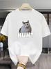 Unisex Funny Huh Cat Meme Graphic Tshirt Confused Kitty Meme Print Short Sleeve Tee Casual Streetwear Unisex Unisex Novelty Gift