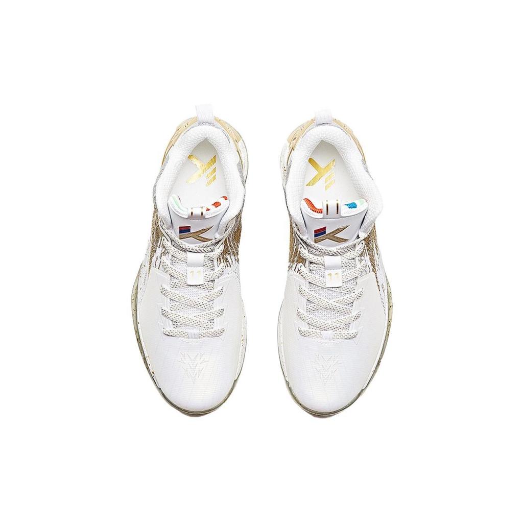Anta KT2 KT Mid top Basketball Shoes Men's White Gold 11731101-5