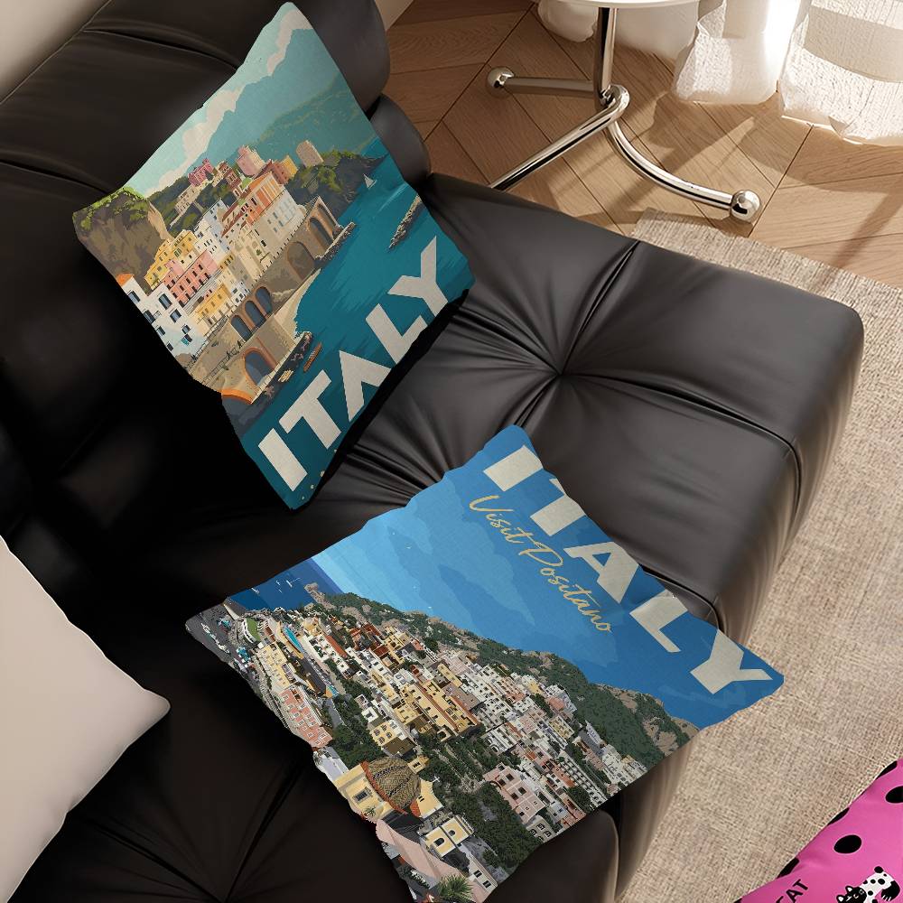 World Cities Travel Cushion Cover Pillowcase Upholstery Sofa Throw Pillow Home Decor Pillowcas