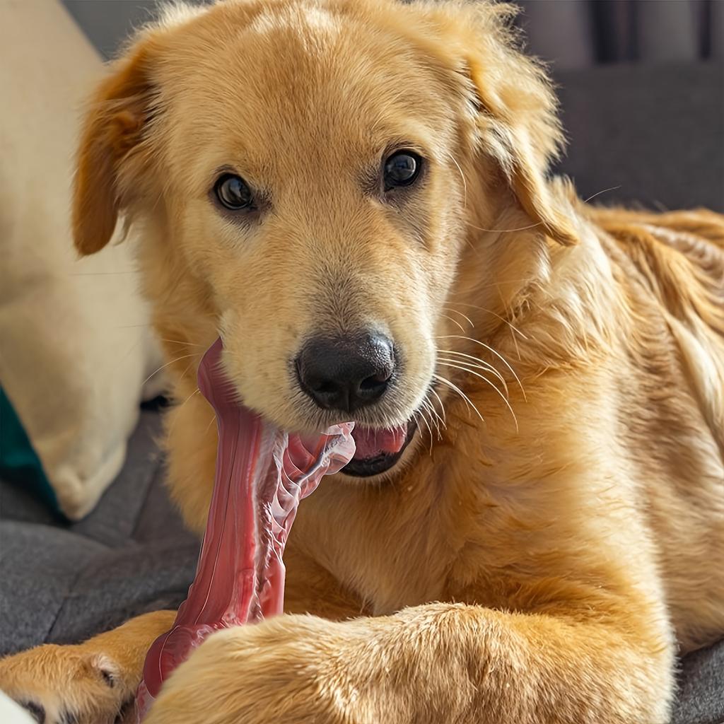Indestructible Dog Chew Toy for Aggressive Chewers - Durable, Non-Toxic Natural Rubber Bone Shape for Teeth Cleaning