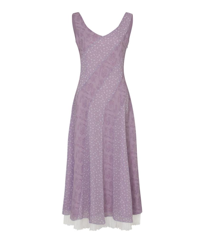 Lulu Seoul Paisley Flower Mix Dress (Purple)