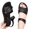 Summer Shoes and Sandals for Women, Middle-aged and Elderly People: Flat, Soft-soled, Flat-bottomed Cool Leather Shoes