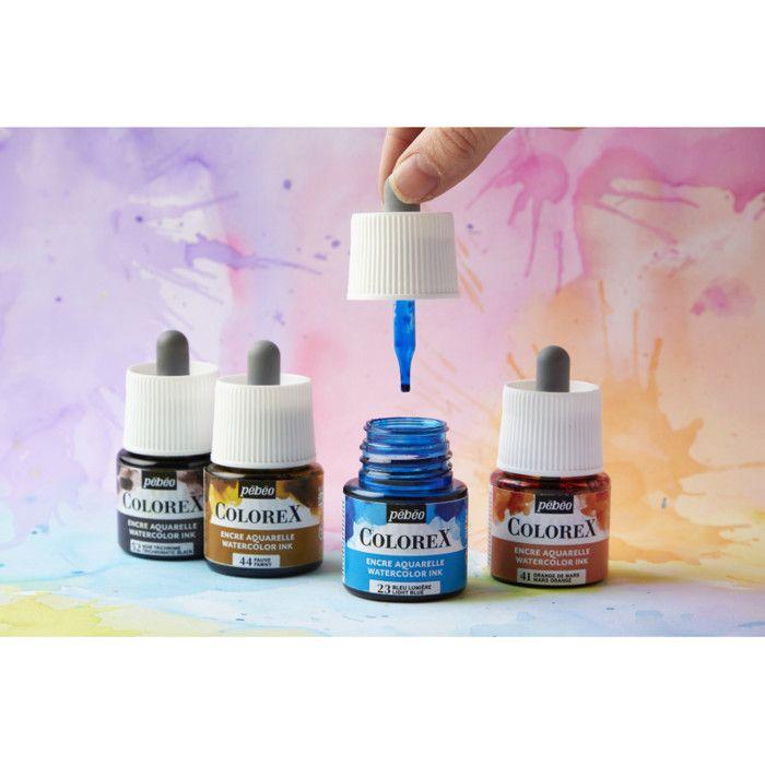 Encre Aquarelle - PEBEO - Colorex - 45 ml - Noir D'ivoire - Mixte