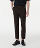 Tapered Hidden Banding Crop Slacks [Dark Brown]