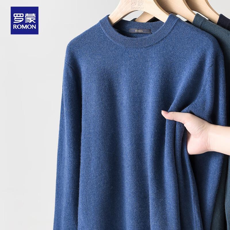 Luomeng Men's Pure Cashmere Round Neck Sweater